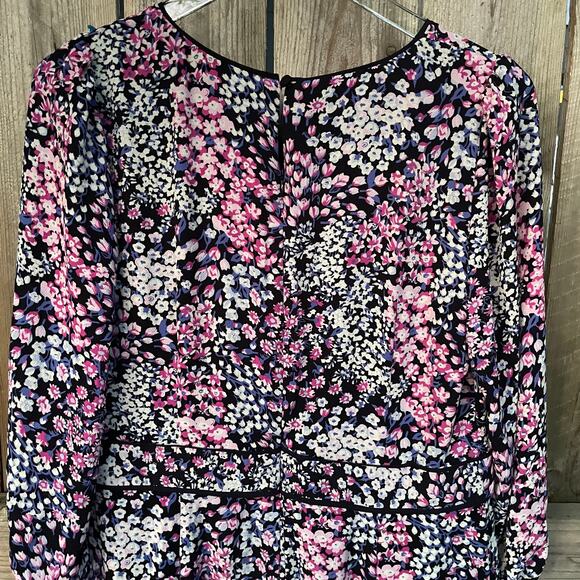 Talbots Floral Flowy Midi Dress Long Sleeve A-Line Casual Classic Size 8 NWT NEW - Picture 3 of 8